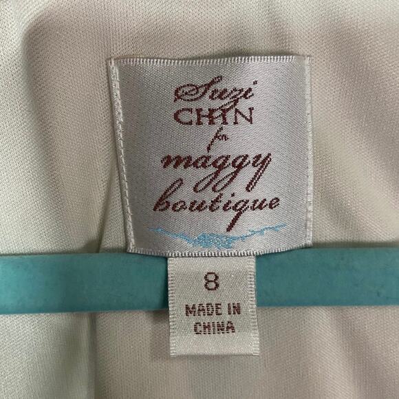 Suzi Chin for Maggy Boutique silk dress women’s 8 tiered multicolor knee length - Picture 2 of 7